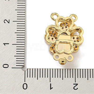 Brass Micro Pave Cubic Zirconia Box Clasps KK-U037-23G-02-1