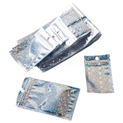 60Pcs 3 Styles Laser Plastic Resealable Bags ABAG-TA0001-56A-1