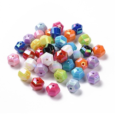 Opaque Acrylic Imitation Shell Beads OACR-P011-07G-1
