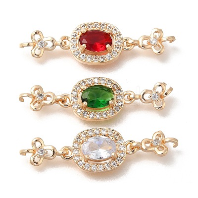 Rack Plating Brass Micro Pave Cubic Zirconia Pendants KK-S399-07G-A-1