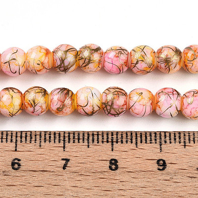 Baking Paint Glass Beads Strands DGLA-N003-6mm-B02-1