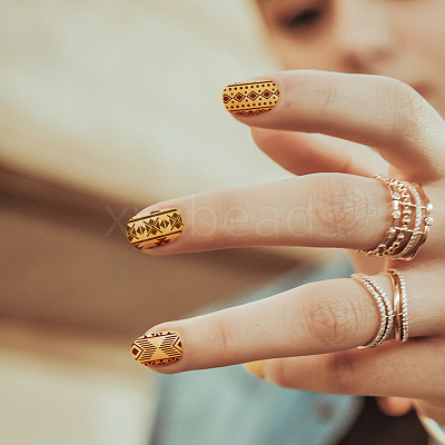 Stainless Steel DIY Nail Art Templates MRMJ-WH0092-058-1