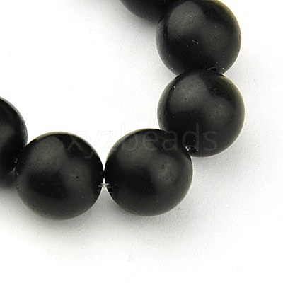 Synthetic Black Stone Beads Strands G-G508-4MM-1