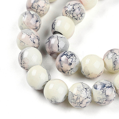 Baking Paint Glass Beads Strands DGLA-N003-10mm-C05-1