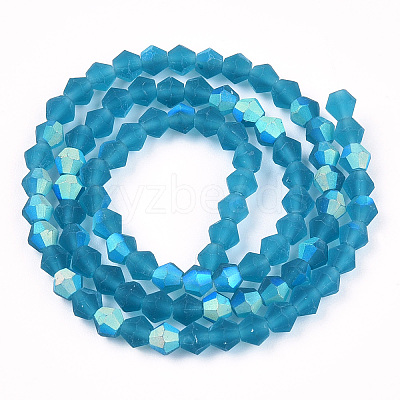 Imitate Austrian Crystal Bicone Frosted Glass Beads Strands EGLA-A039-T3mm-MB01-1