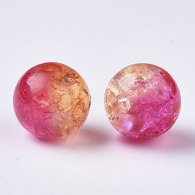 Transparent Crackle Acrylic Beads X-CACR-N002-09-1