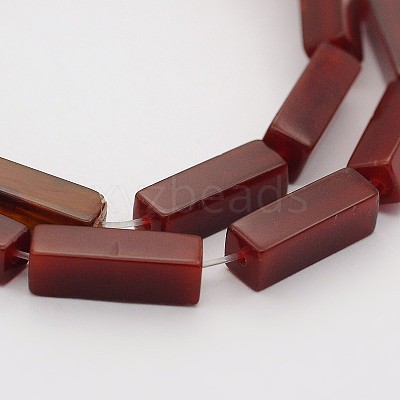 Cuboid Natural Carnelian Beads Strands G-N0153-20-1