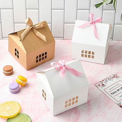 20 Sets 2 Colors House Shape Paper Jewelry Storage Gift Box CON-CJ0001-23-1