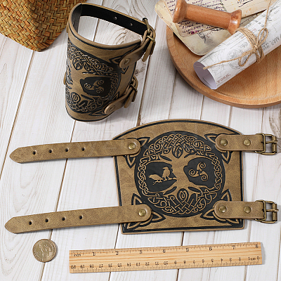 Imitation Leather Tree of Life Cord Bracelet AJEW-WH0342-88A-1