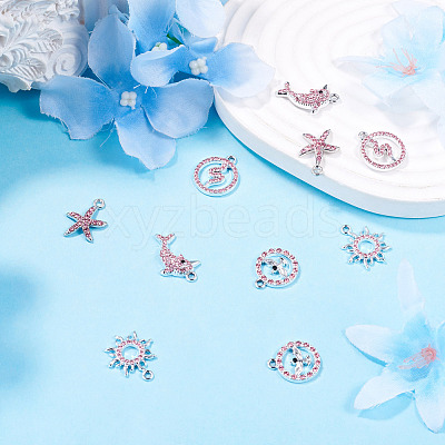 10Pcs 5 Styles Alloy Pendants FIND-TADJ0001-26B-1