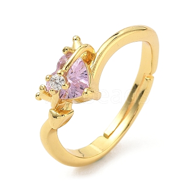 Brass Micro Pave Cubic Zirconia Finger Rings RJEW-H258-08G-1