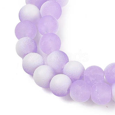 Frosted Crackle Glass Beads Strands GLAA-U001-8mm-M04-1
