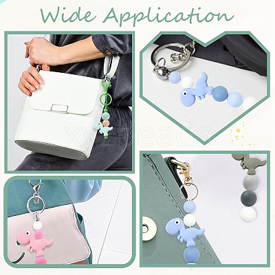 47Pcs 7 Styles Cartoon Silicone Beads FIND-YW0010-39A-1