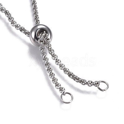 Tarnish Resistant Adjustable 304 Stainless Steel Slider Bracelets X-BJEW-L653-003P-1