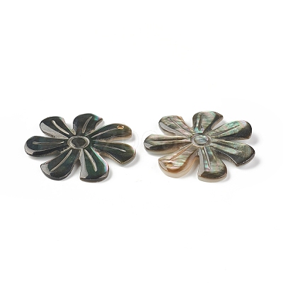 Natural Black Lip Shell Pendants SSHEL-T012-10-1