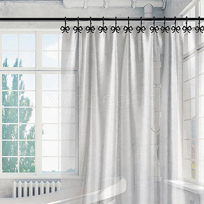 12Pcs Iron with Zinc Alloy Shower Curtain Hook FIND-SP0005-76EB-1