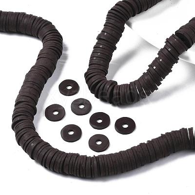 Flat Round Handmade Polymer Clay Beads CLAY-R067-12mm-38-1