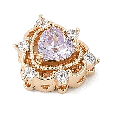 Brass Micro Pave Cubic Zirconia Beads KK-K297-34G-01-1