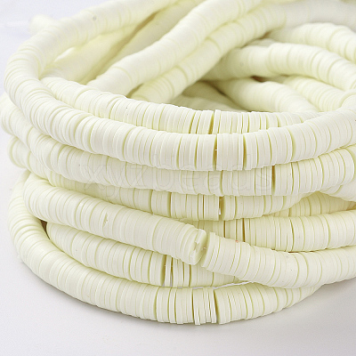 Flat Round Handmade Polymer Clay Beads CLAY-R067-6.0mm-21-1