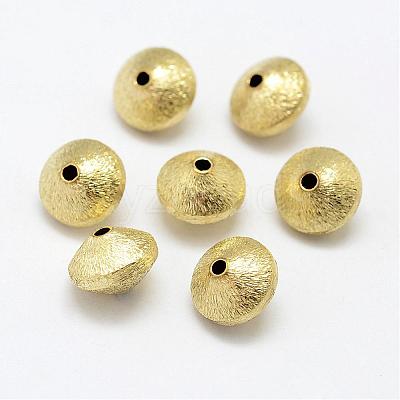 Brass Textured Beads KK-P095-48-1