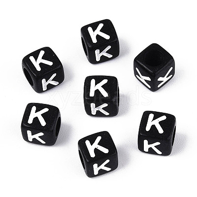 Initial Acrylic Horizontal Hole Beads OACR-ZX006-35K-1
