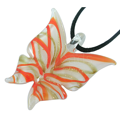 Handmade Gold Sand Lampwork Pendants X-DP391J-1