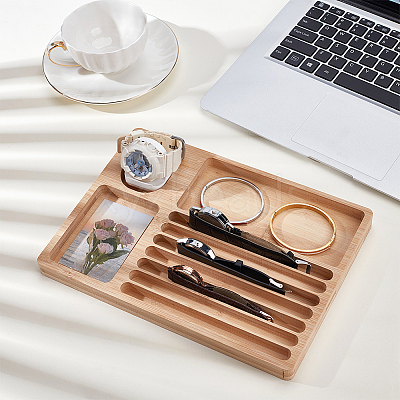 Silicone Watch Display Stands and Bamboo Watch Strap Organizer Tray ODIS-OC0001-85-1
