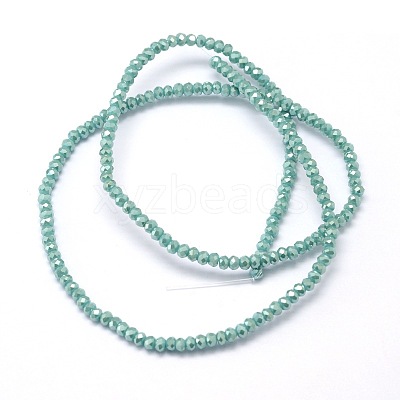 Faceted Rondelle Full Rainbow Plated Electroplate Glass Beads Strands X-EGLA-M004-2mm-A15-1