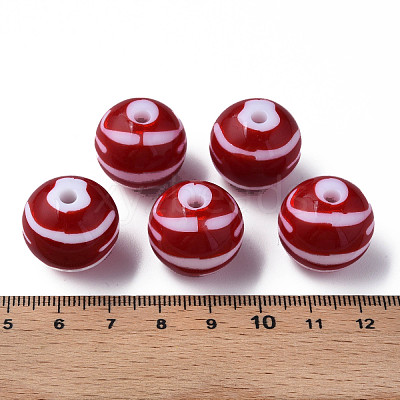 Opaque Striped Acrylic Beads MACR-S373-27B-01-1