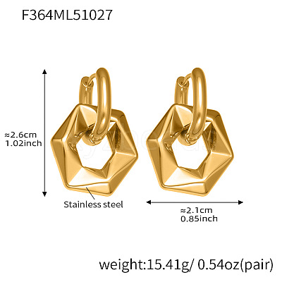 304 Stainless Steel Hoop Earrings WG5085F-01-1