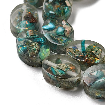 Dyed Natural Imperial Jasper with Resin Beads Strands G-G083-A01-01-1