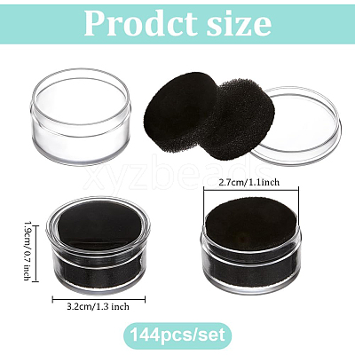 144Pcs Round Transparent Plastic Loose Diamond Packing Small Boxes Sets CON-WH0095-198A-1