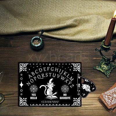 Printed Wood Pendulum Dowsing Divination Board Set DJEW-WH0324-062-1