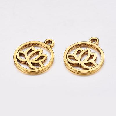 Tibetan Style Filigree Alloy Pendants X-TIBEP-5354-AG-LF-1