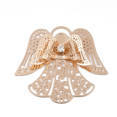 Brass Filigree Joiners Links KK-S353-004LG-1