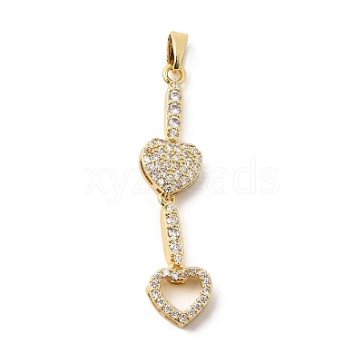 Brass Micro Pave Cubic Zirconia Pendants KK-C164-01A-G-1