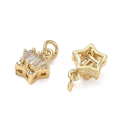 Brass Micro Pave Clear Cubic Zirconia Charms CU-CBAF0F8-16C-G-1