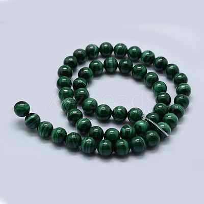Natural Malachite Beads Strands G-F571-27A1-6mm-1