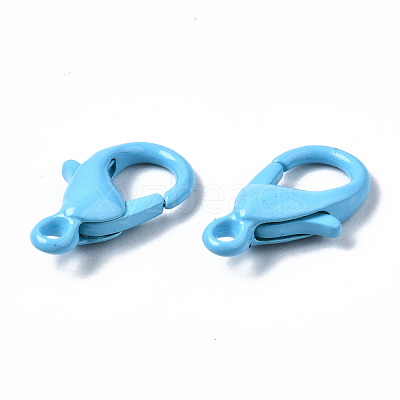 Spray Painted Eco-Friendly Alloy Lobster Claw Clasps X-PALLOY-T080-06E-NR-1