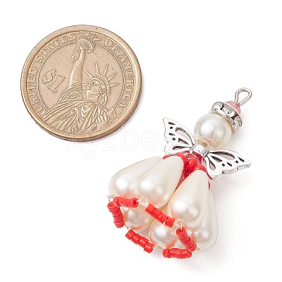Pearlized Glass Pearl Beads  Pendants PALLOY-MZ00487-03-1
