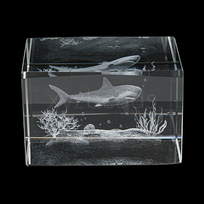 3D Laser Engraving Animal Glass Figurine LS-DJEW-R013-01B-1