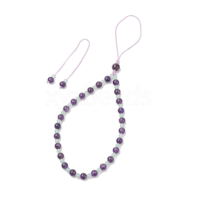 Natural Amethyst Mobile Straps HJEW-JM03418-02-1