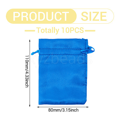 10Pcs Brocade Good Luck Fortune Drawstring Gift Blessing Bags PAAG-TADJ0001-01B-1