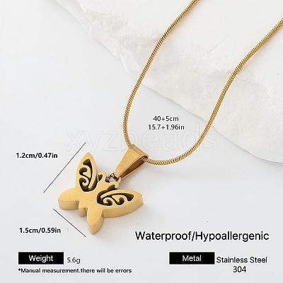 Elegant 304 Stainless Steel Pendant Necklaces for Women JT5004-2-1