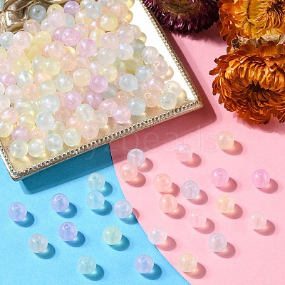 Rainbow Iridescent Plating Acrylic Beads MACR-YW0002-19B-1