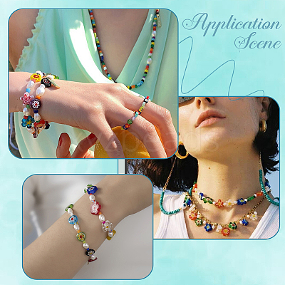 3 Strands Handmade Millefiori Glass Round Bead Strands LAMP-LT0001-16A-1