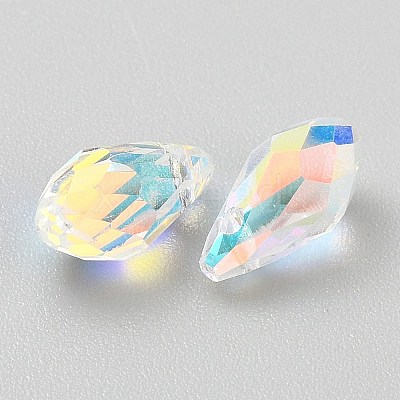 Transparent Electroplate Glass Beads EGLA-WH0001-15B-1
