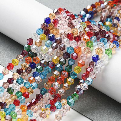 Transparent Electroplate Glass Beads Strands GLAA-F029-3mm-C29-1