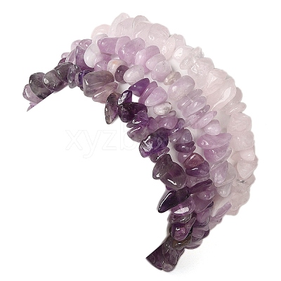4Pcs Gemstone Beaded Stretch Bracelets Set BJEW-JB11182-1