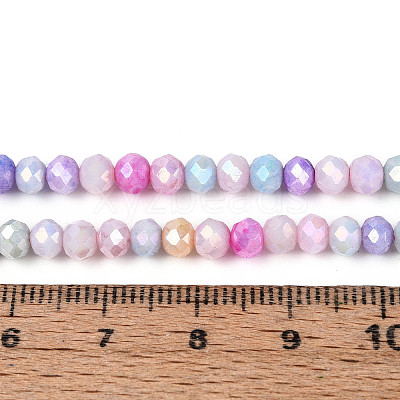 Anti-Tarnish Electroplate Rondelle Glass Beads Strands X-EGLA-T021-4mm-17-11-1